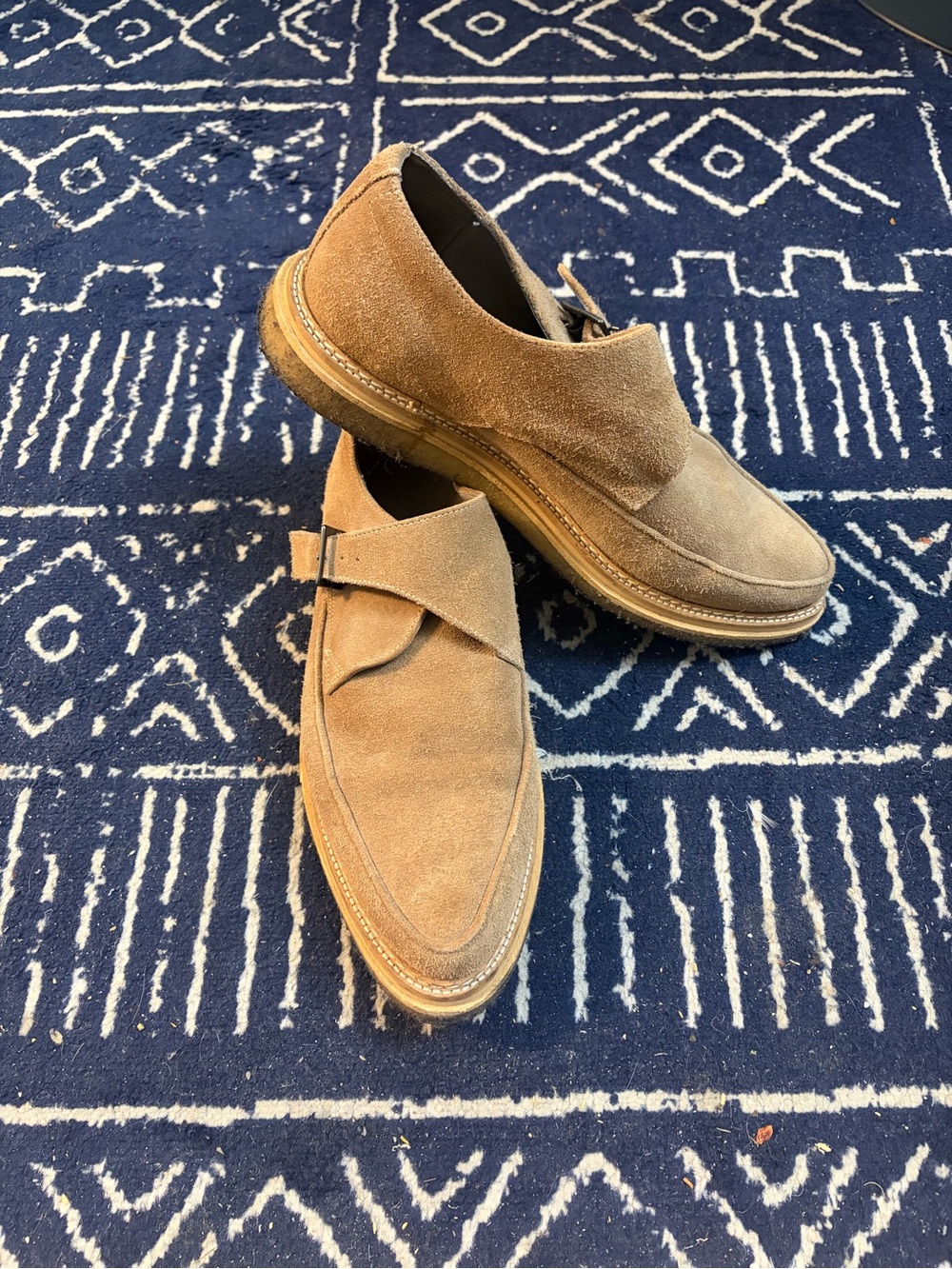 AllSaints Tan Suede Chukka Monk Boots